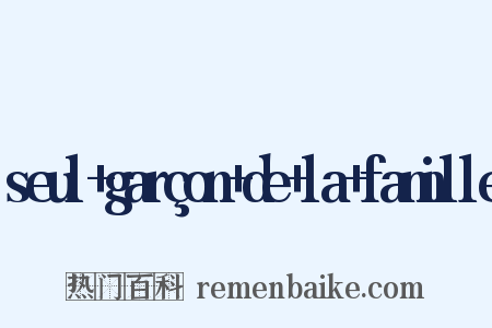 seul+garçon+de+la+famille是什么意思的图片